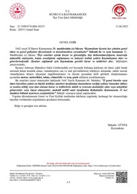 Adrasan Sahil Caddesi  Park Yasağı 2025/1 Genel Emir
